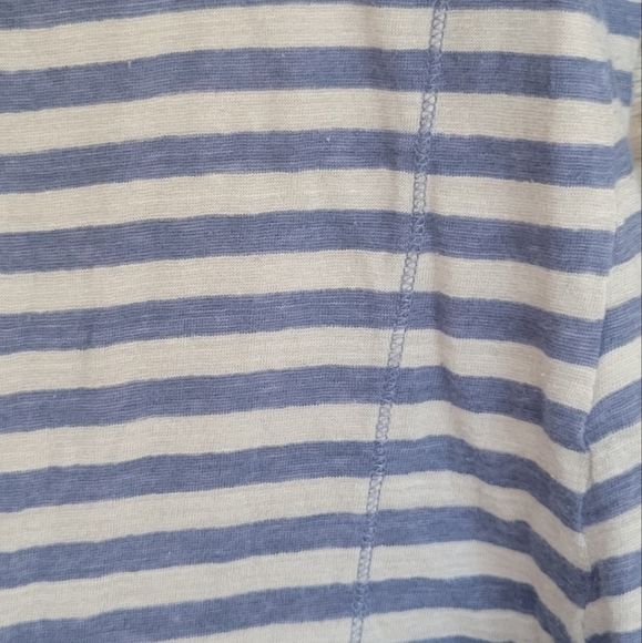 Claudia Strater Tan and Gray Striped Linen Henley Size 40 (Medium) - Picture 6 of 8